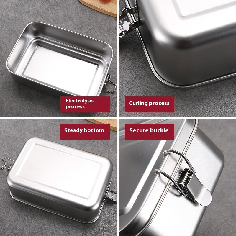 304 Stainless Steel Lunch Box Food Grade with Lid and Partition Options