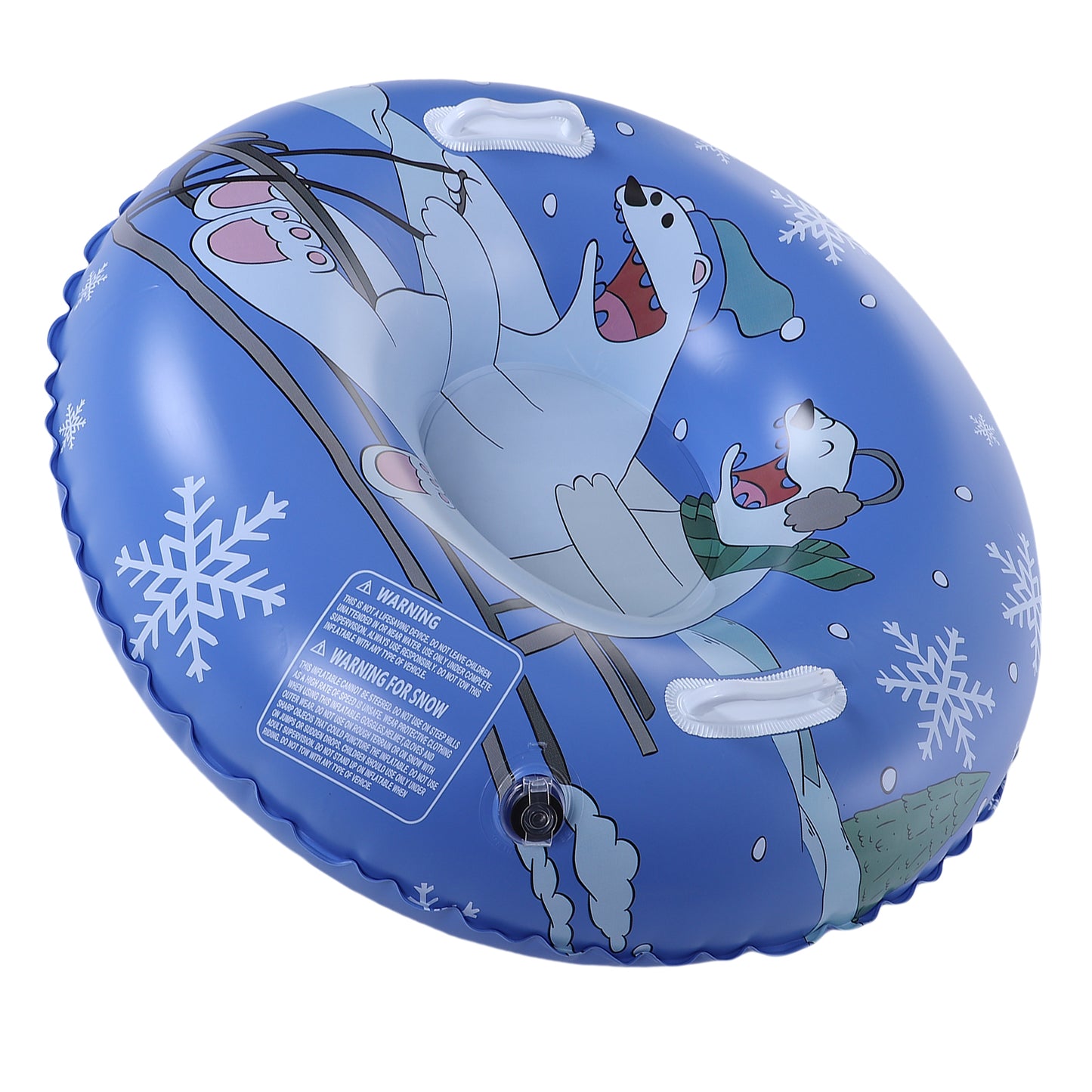 Inflatable Snow Tube Thickened Bottom 36 Inch Kids Sled With Handles