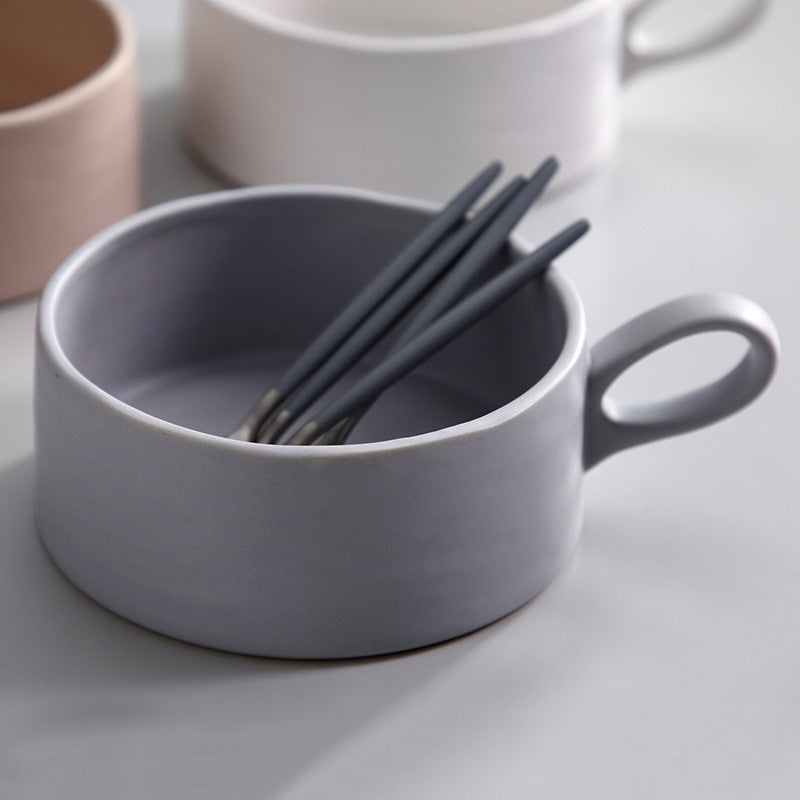 Ceramic Breakfast Cup Set - Multiple Colors, 4.7 Inch Porcelain Tableware