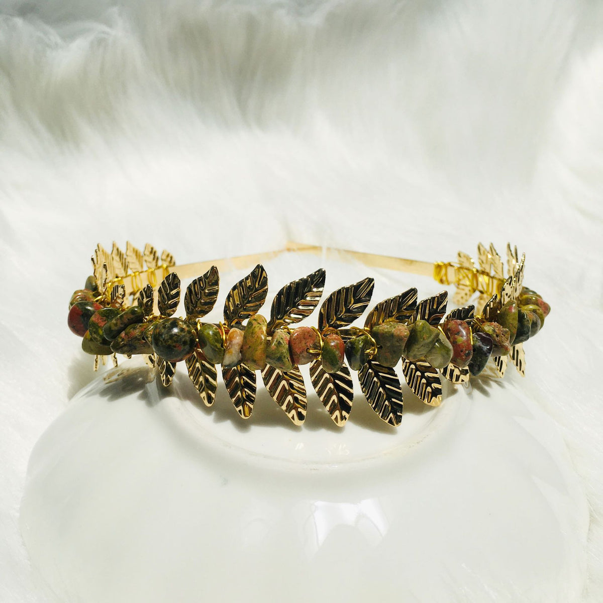 Natural Crystal Hairpin - Handmade Geometric Style