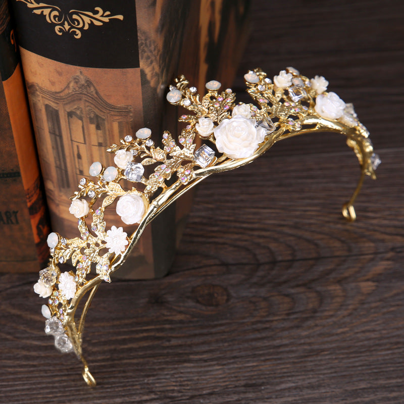 Alloy Flower Crown Headband - Light Gold