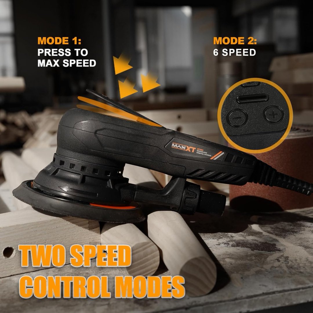 Electric Random Orbital Sander Brushless 5mm 350W Variable Speed Woodworking Tool