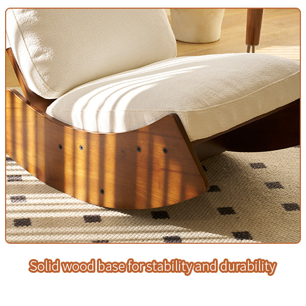 Comfortable White Glider Rocking Chair - Solid Wood Frame
