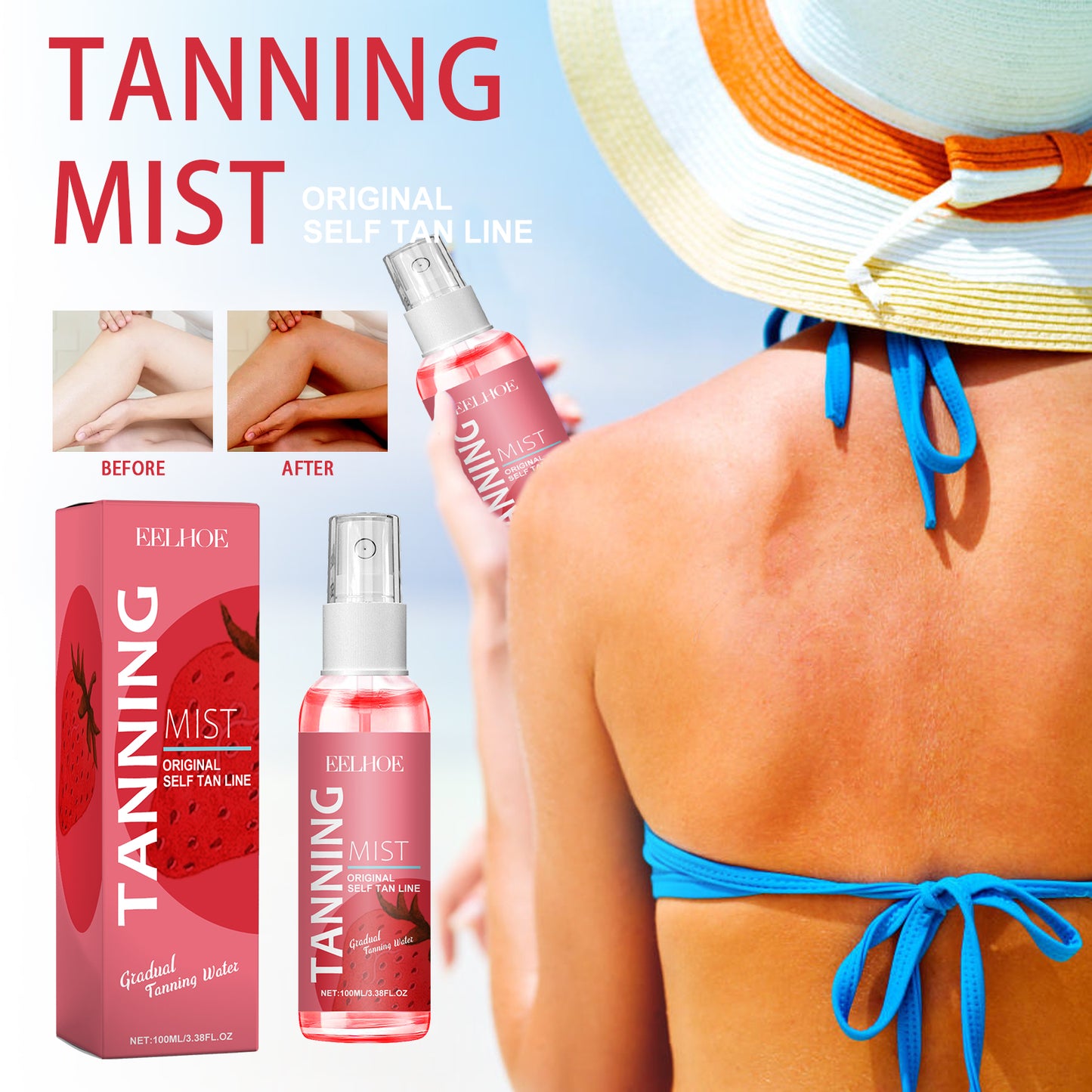 Strawberry Body Skin Spray - Hydrating Facial & Body Mist 100ml