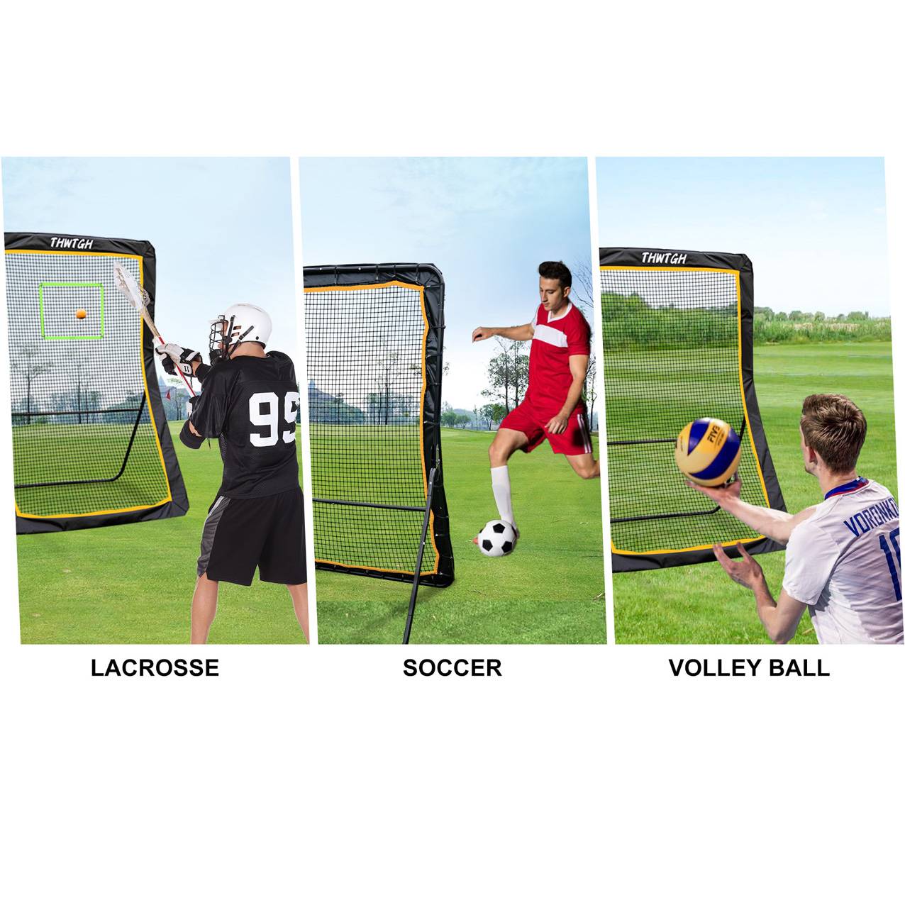 7x5 FT Volleyball & Lacrosse Rebounder Net - Adjustable Angles