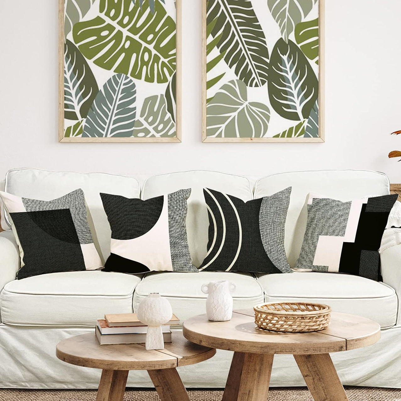 Abstract Geometric Pillow Cover Linen Sofa Cushion Case 45x45cm