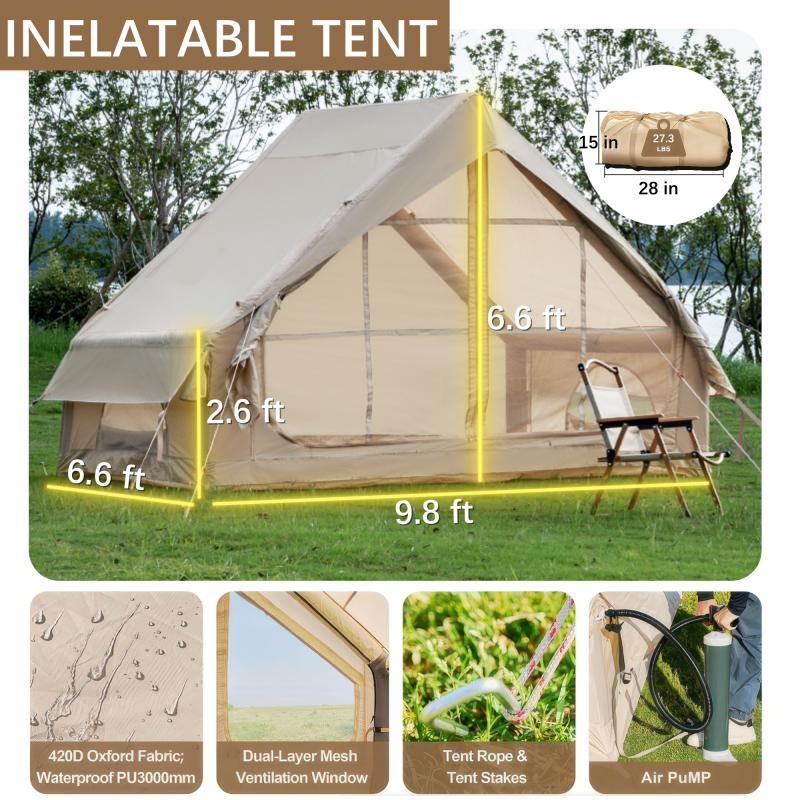 Inflatable Camping Tent for 4-6 People - Waterproof & Easy Setup