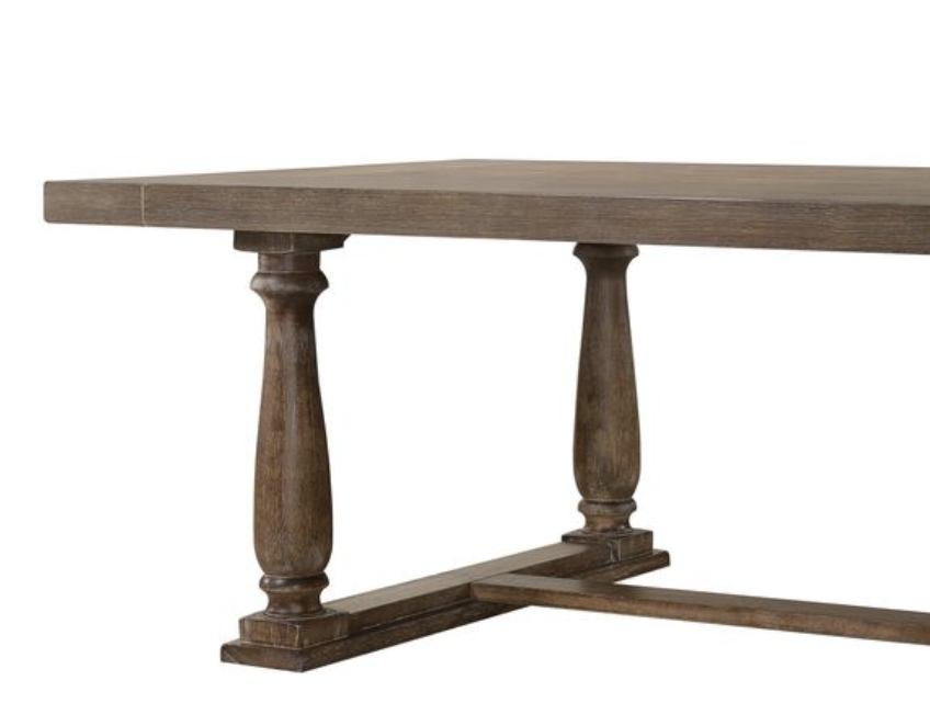 Weathered Oak Dining Table with Trestle Base - 42x84 in