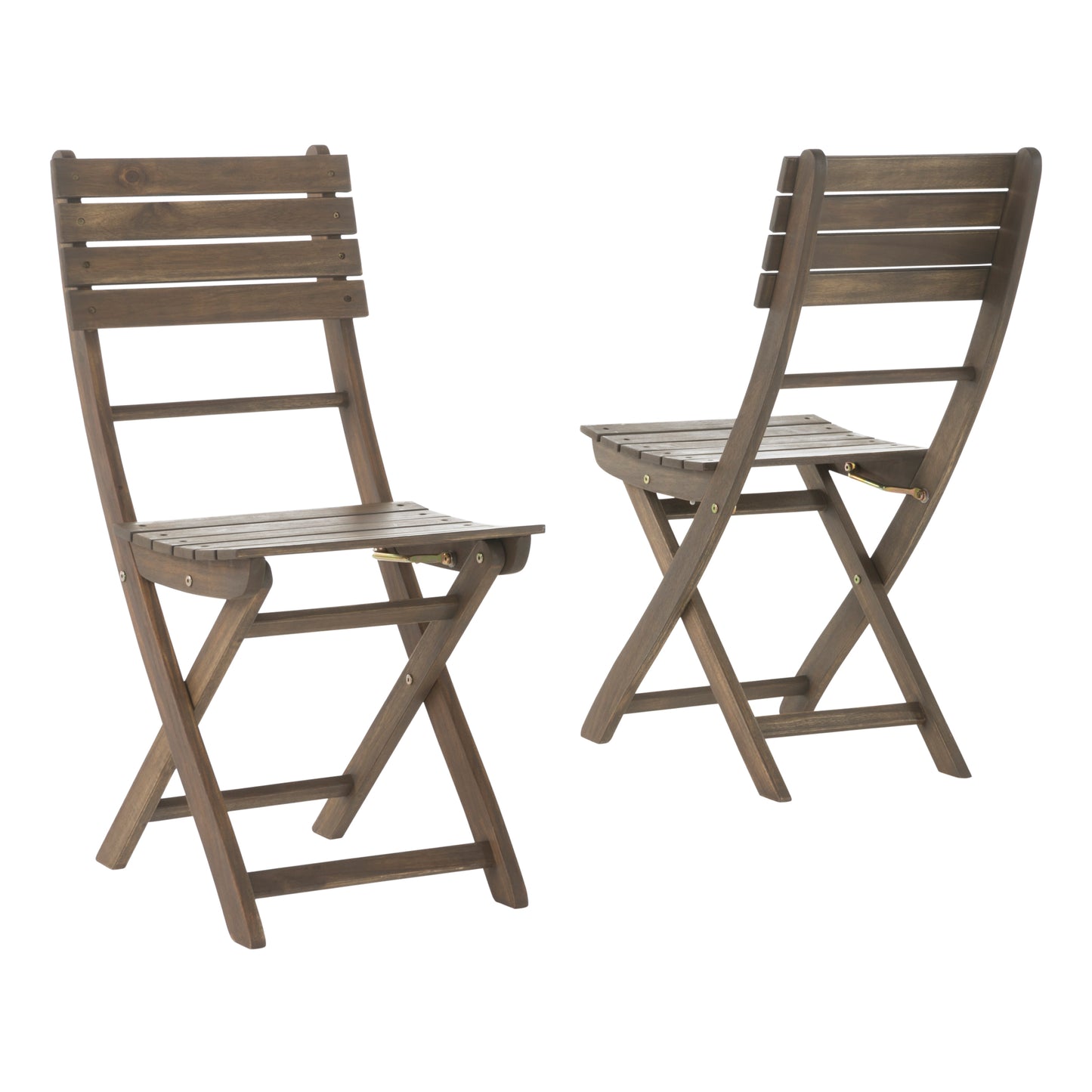 Outdoor Folding Dining Chairs Set of 2 - Grey Acacia Wood
