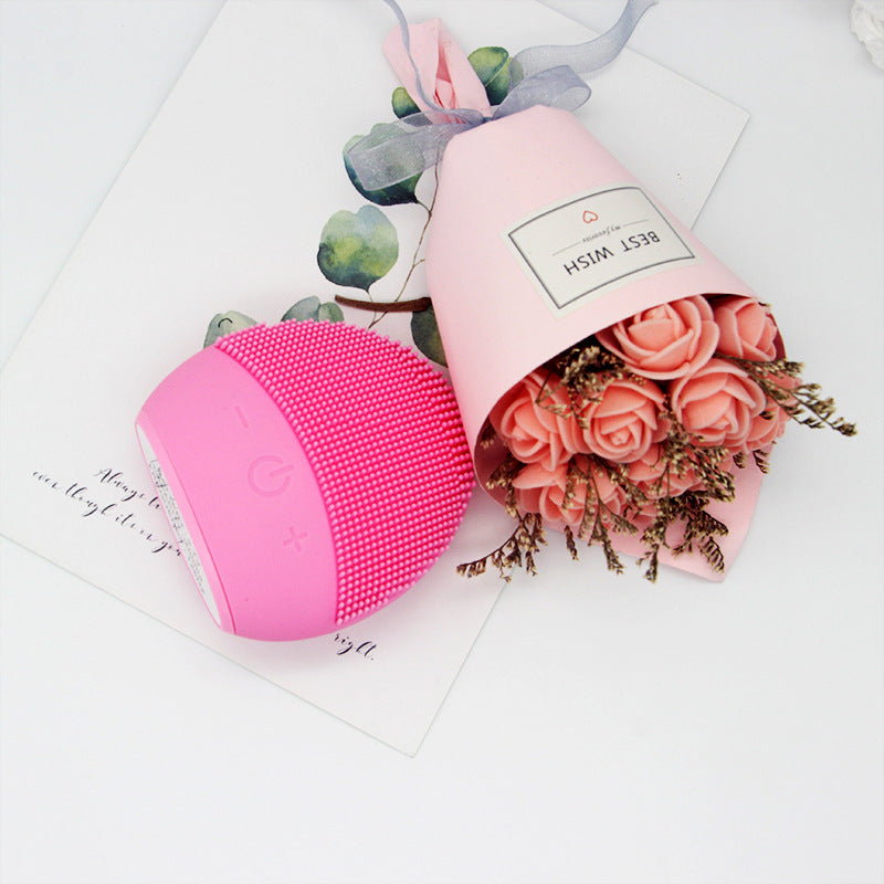 Rechargeable Ultrasonic Facial Cleansing Brush with Silicone Gel System