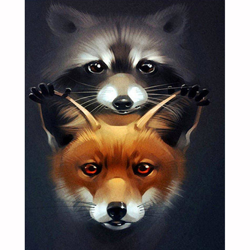 Diamond Painting Kit Raccoon and Fox Art Cross Stitch Home Decor