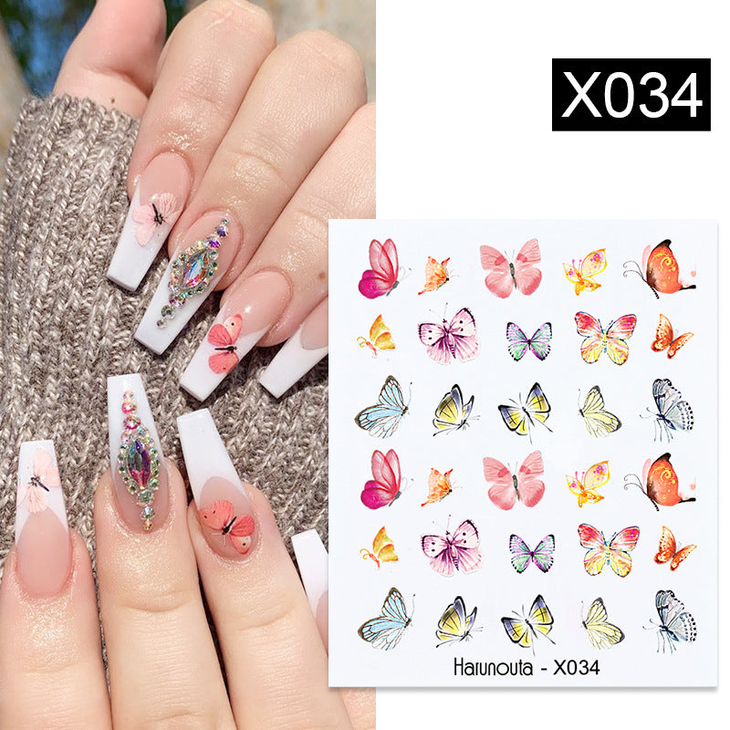 Nail Art Butterfly Sticker Flower Leaf Decal Kit - Assorted Formats