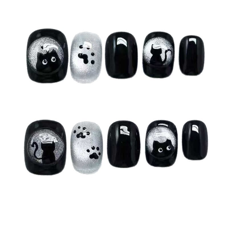 Cute Wearable Cat Claw Nails - Short, Square & Round Designs, Multiple Sizes