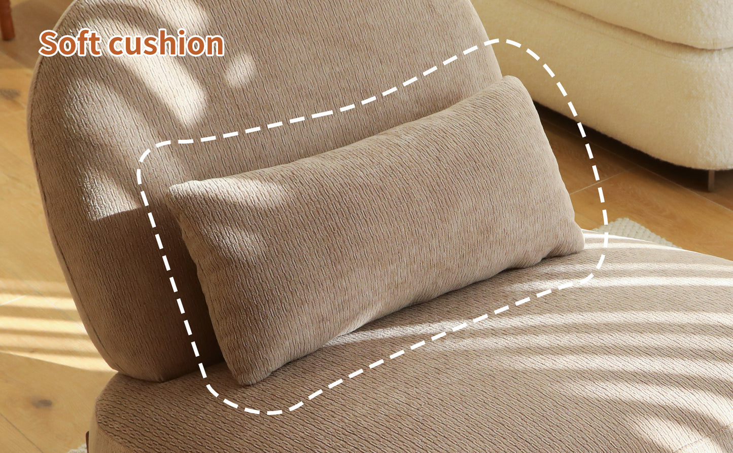 Cozy Accent Chair with Solid Wood Legs - Camel