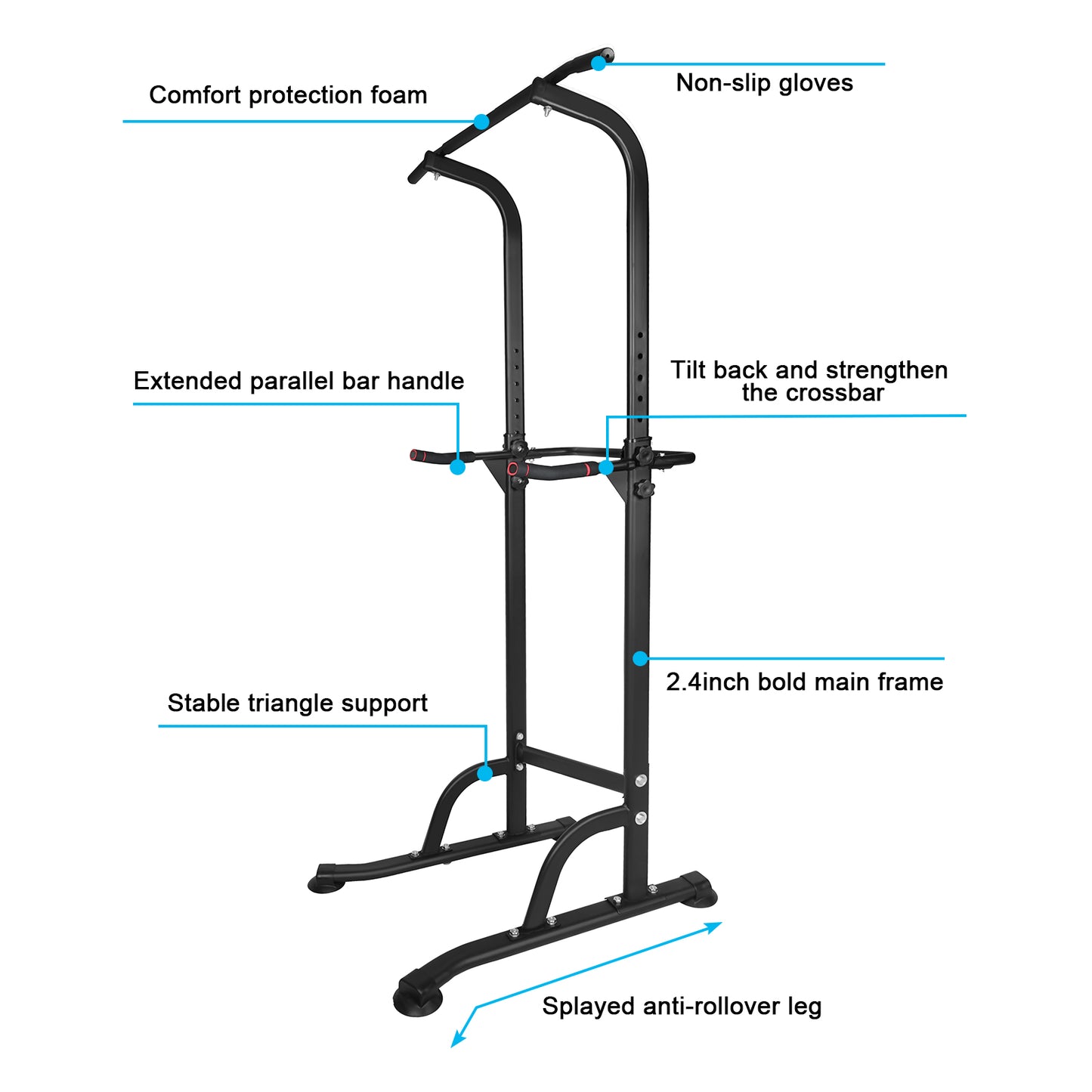 Power Tower with Detachable Bench - Adjustable Pull-Up Bar