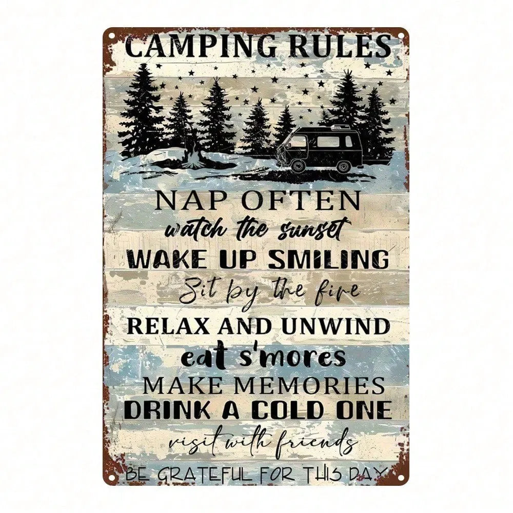Metal Tin Wall Decoration - 20cm x 20cm Art Sign
