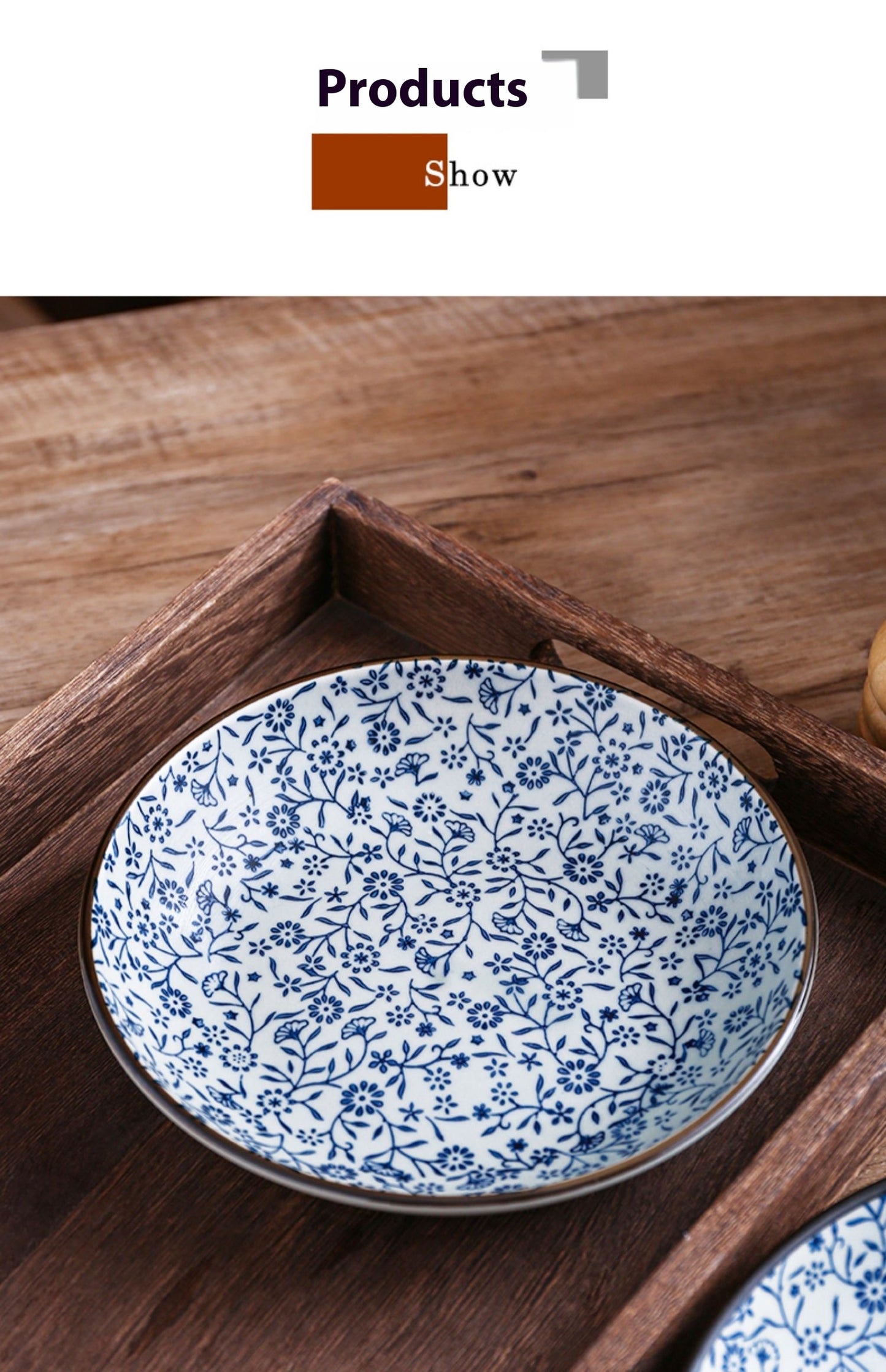 Retro Style Cold Dish Ceramic Sushi Plate - Porcelain Meal Tray