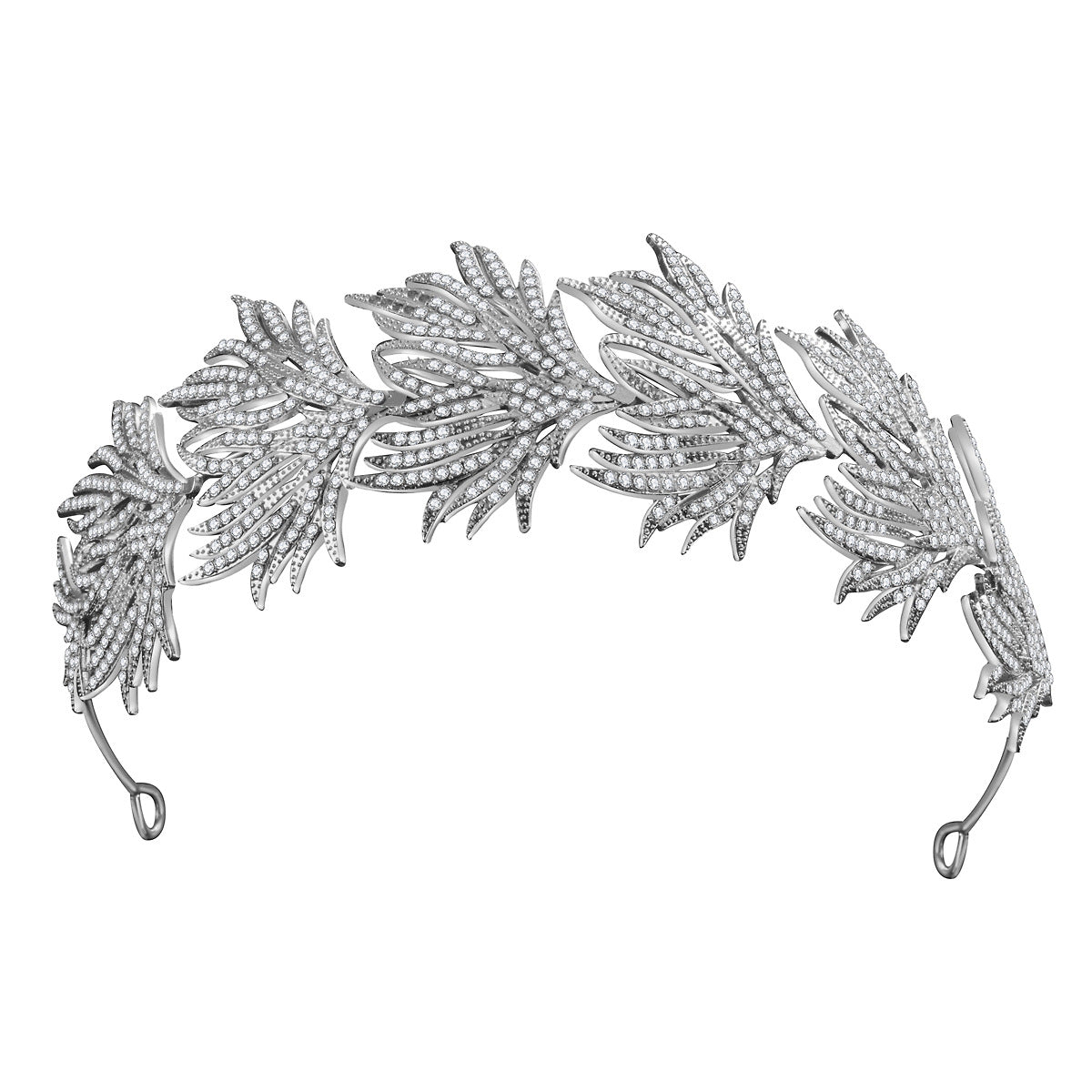 Palace Wedding Crown Headpiece - White Crystal