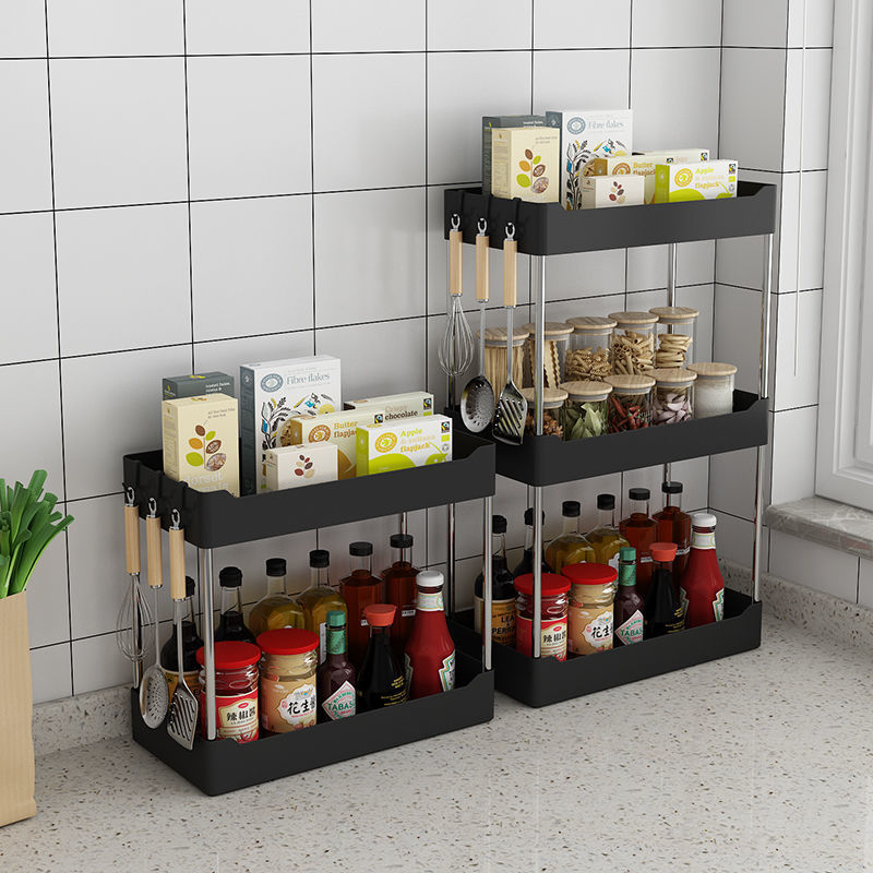 Multi-Functional Stainless Steel Kitchen Shelf Rack - Modern Countertop Storage