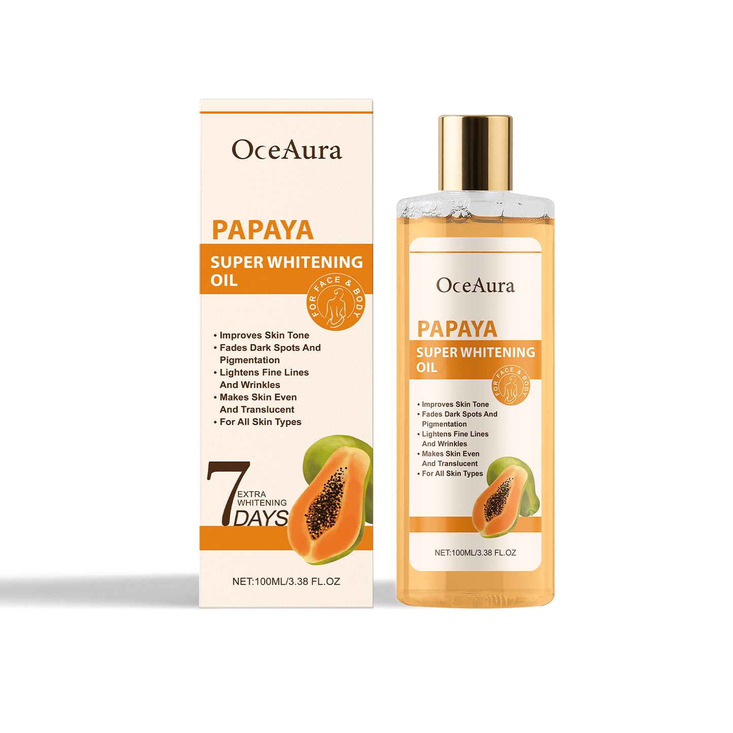 7-Day Moisturizing Body Oil with Jojoba, Papaya & Tea Tree Oil - 100ml