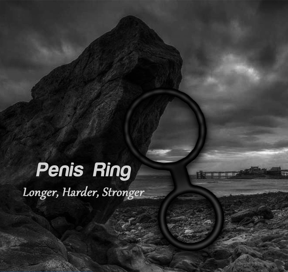 Men's Silicone Delay Ring Set - Luminous and Black Adjustable Cock Rings