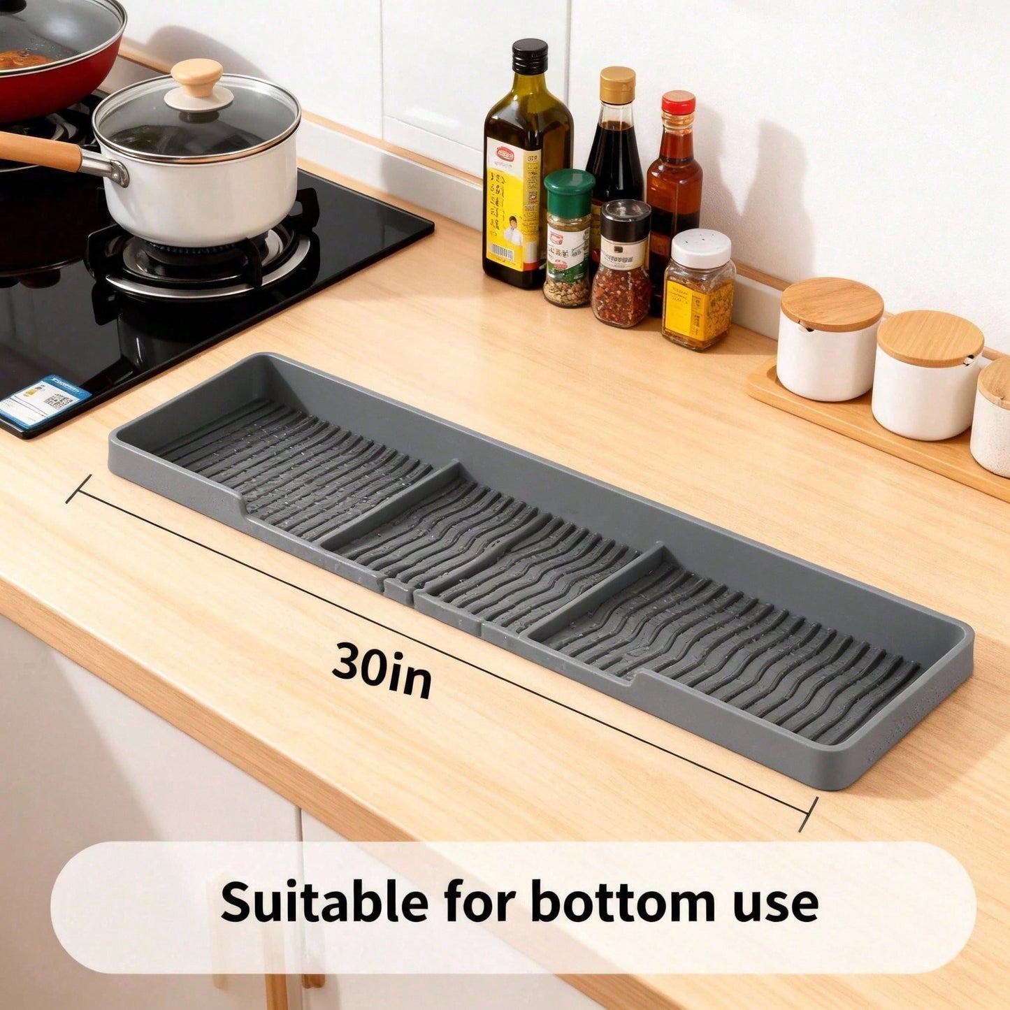 Heat Resistant 30inch Stove Back Rack, Space Saving Storage Solution