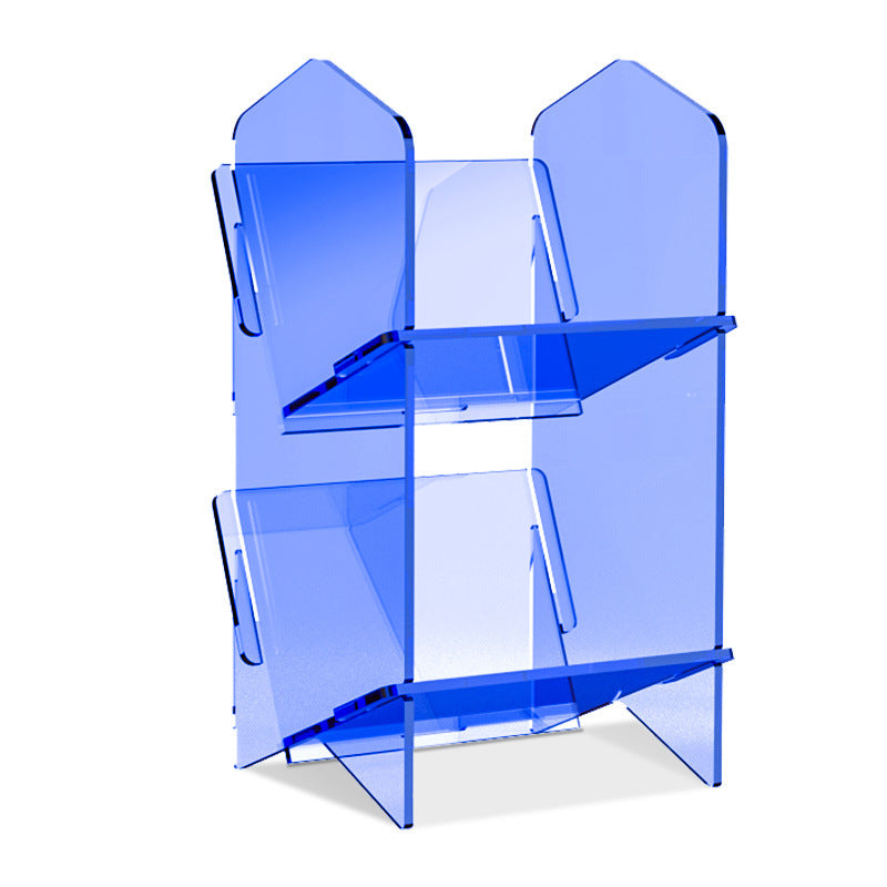 Acrylic Bookshelf Storage Rack - Modern Clear & Frosted Home Organizer