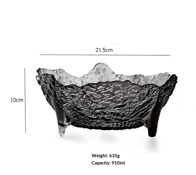 Glass Fruit Bowl for Home Living Room Kitchen Storage - Dried Fruits Display