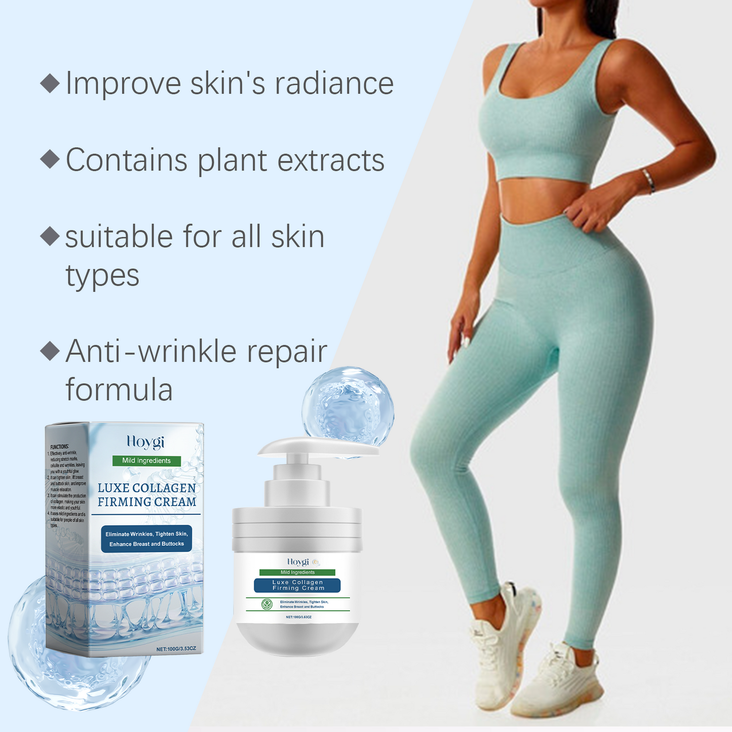 Collagen Firming Body Cream - Moisturizing Skincare for Chest & Buttocks