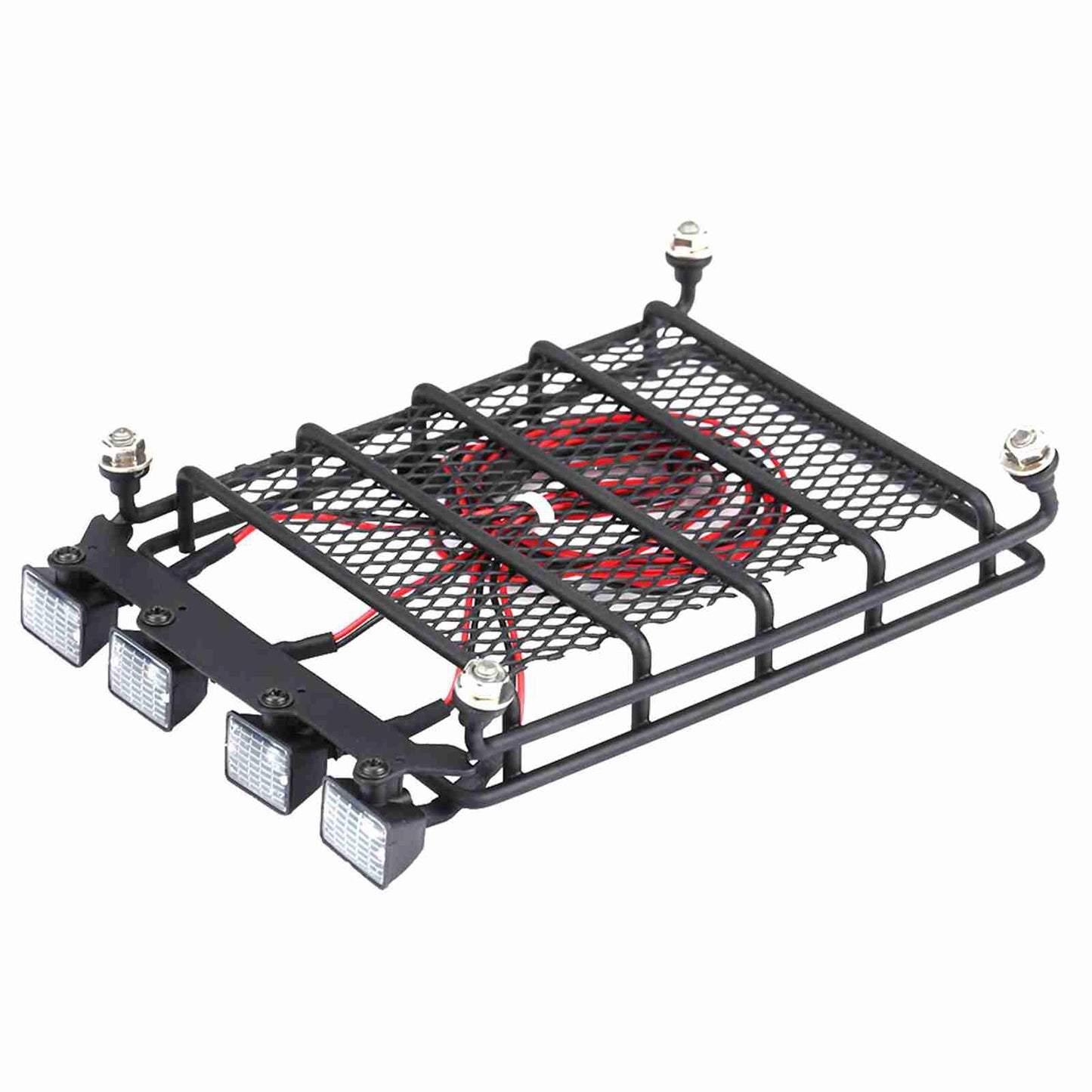 Middle Size Roof Rack Luggage With LED Lights Quadrate For SCX10 1/10