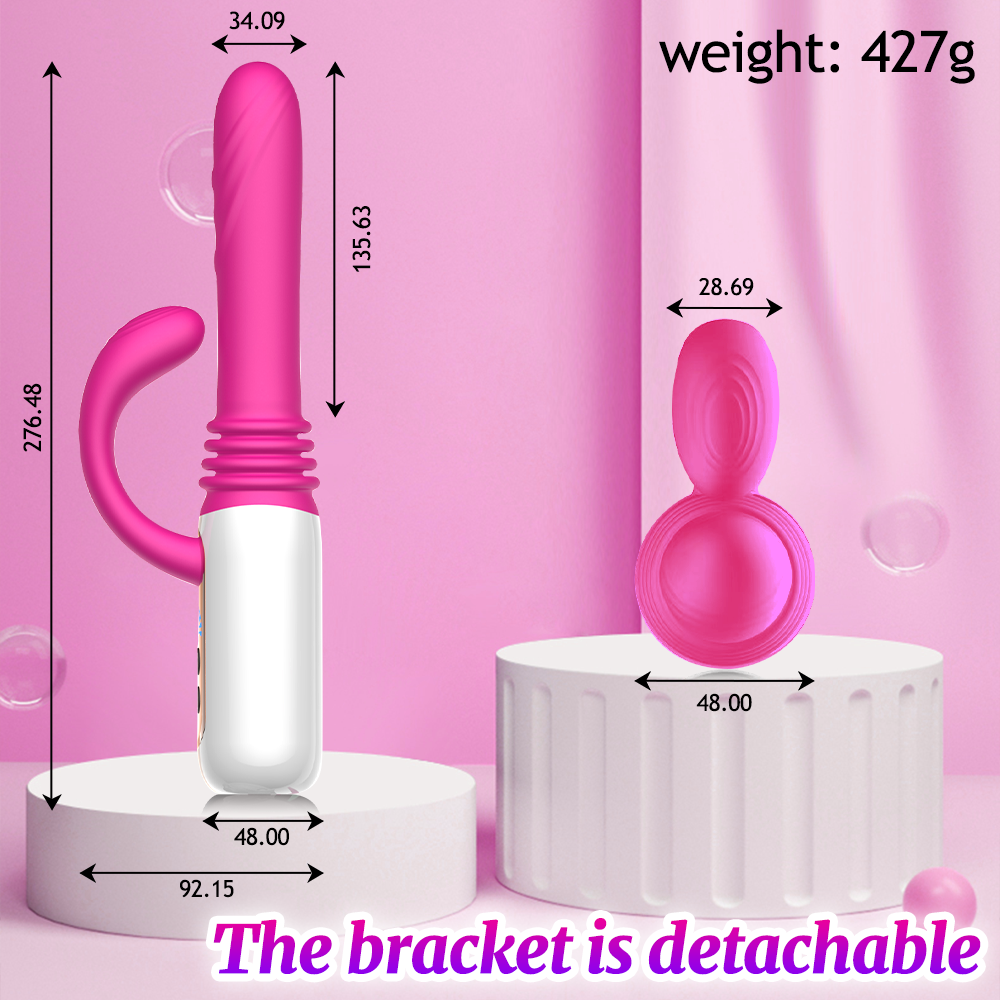 Thrusting Dildo Vibrator with Remote - 10 Vibrating Modes, 7 Thrusting Functions