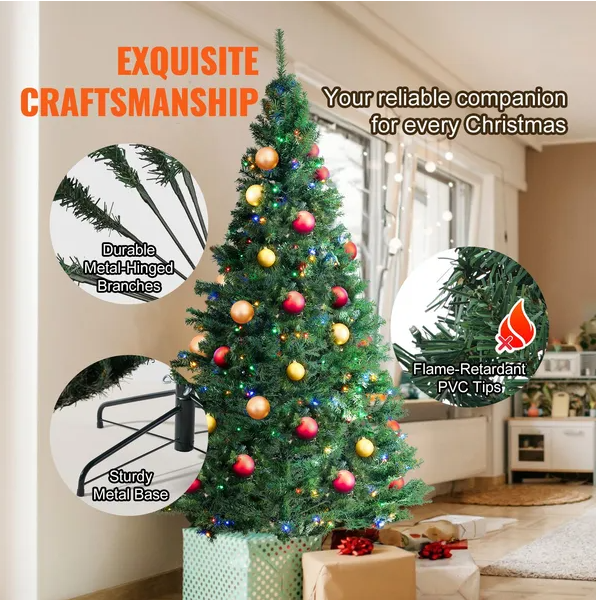 6.5ft Prelit Christmas Tree with 450 Multi-Color LED Lights