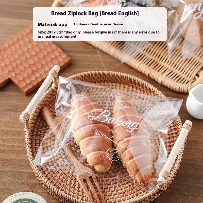 Disposable Bread & Bagel Packaging Bags Set - Transparent, Self-Sealing, 50 pcs