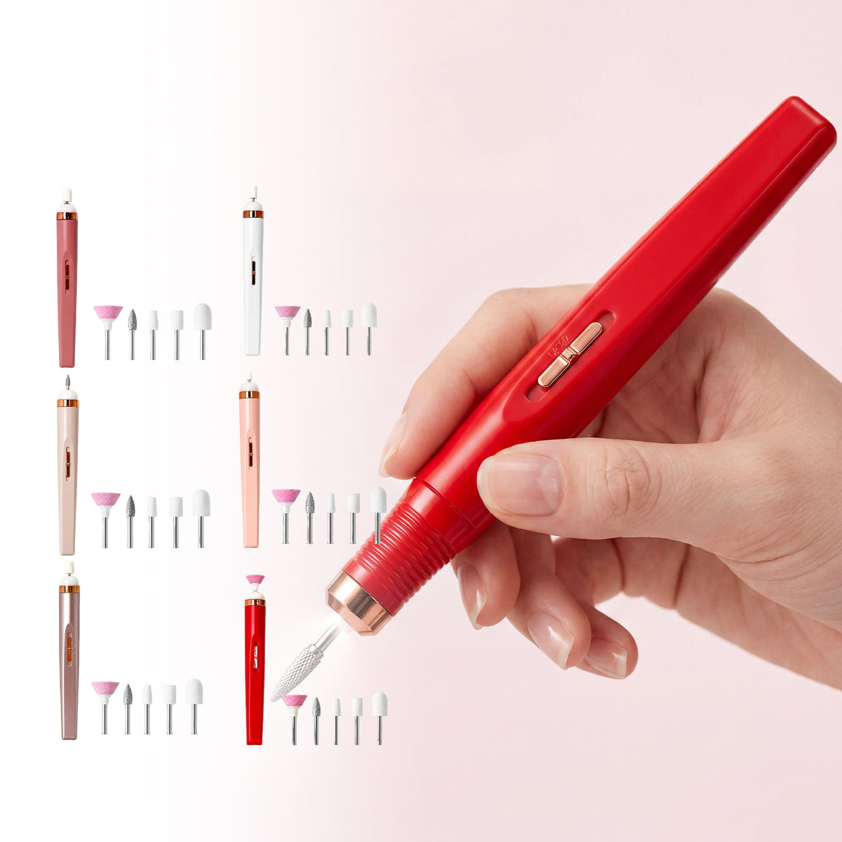 Electric Nail Drill in Rose Gold - Nail Art Kit with Drill