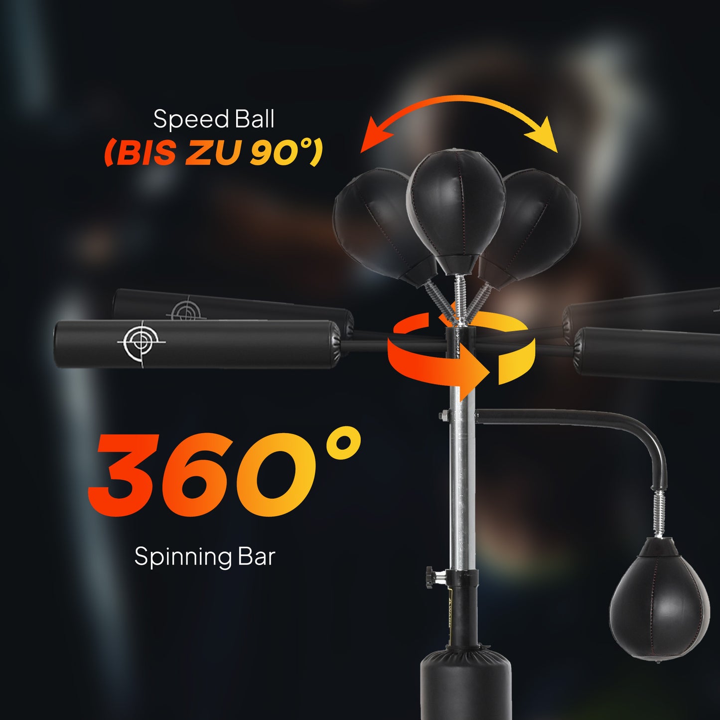 4-in-1 Boxing Punching Bag Stand with Speedballs & Reflex Bar