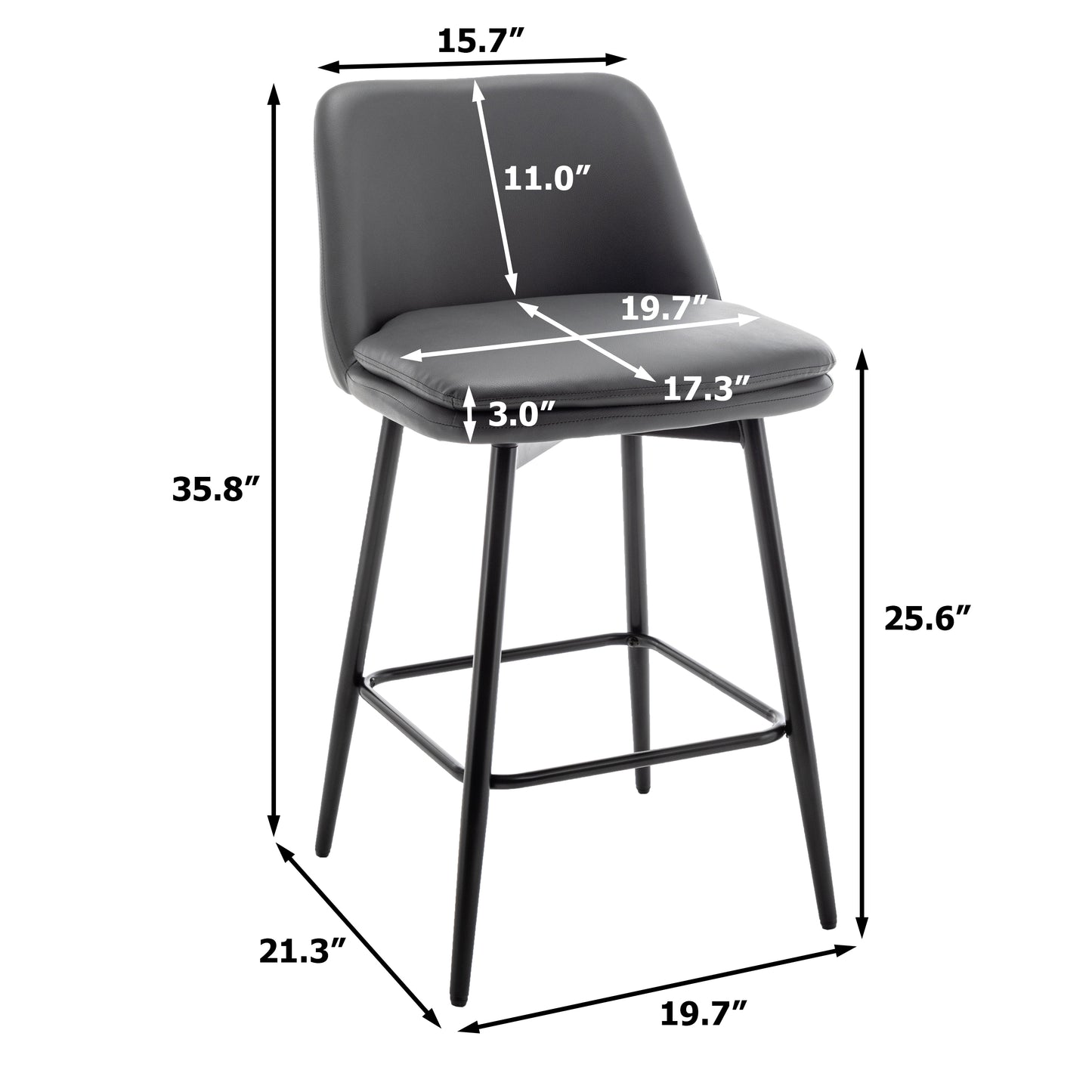 Counter Height Swivel Bar Stools Set Of 2, 360 Upholstered Barstools