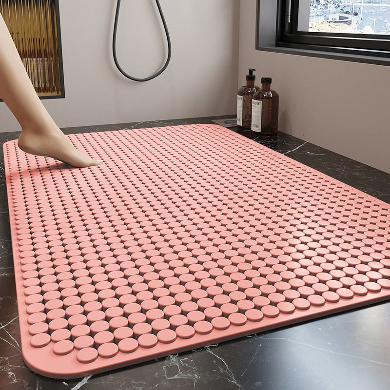 Anti-Slip Shower Floor Mat 35x71cm for Bathroom Safety - Light Rose