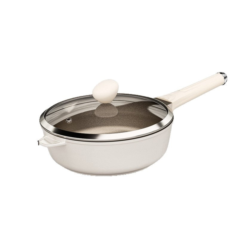 Nonstick Frying Pan for Electric and Gas Stoves — 24cm, Lidded & Lidded Models, Includes Silicone Spatula