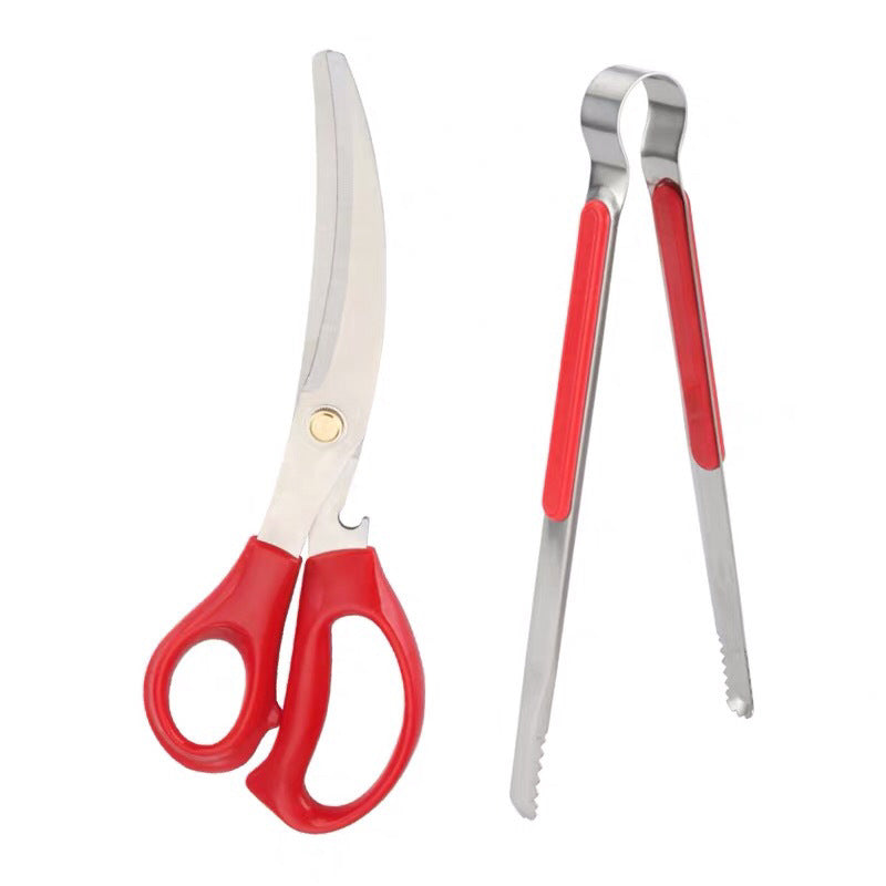 Korean BBQ Scissors Clip Tool Set - Stainless Steel Kitchen Accessories