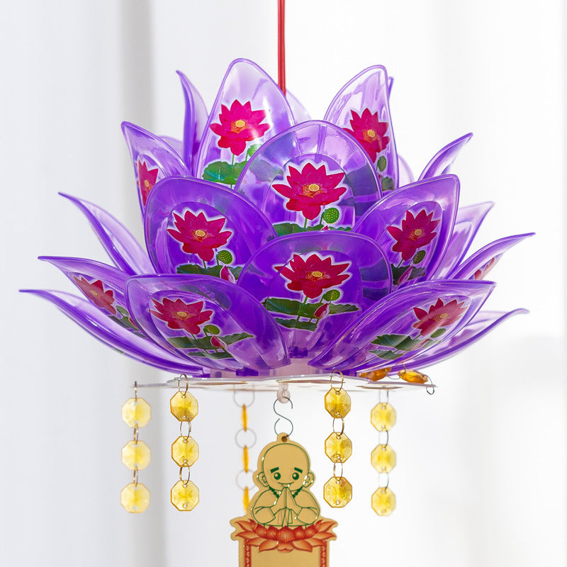 Lotus Lamp Buddha Worship Decorative Lantern for Festivals and Weddings