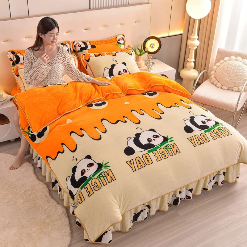 Double-Sided Milk Fiber Bedding Set - Extra Thick Home Textiles