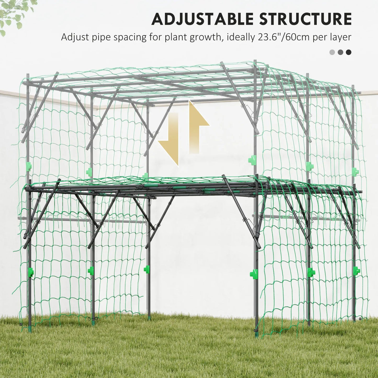 Metal Garden Arch Trellis for Climbing Plants - Black
