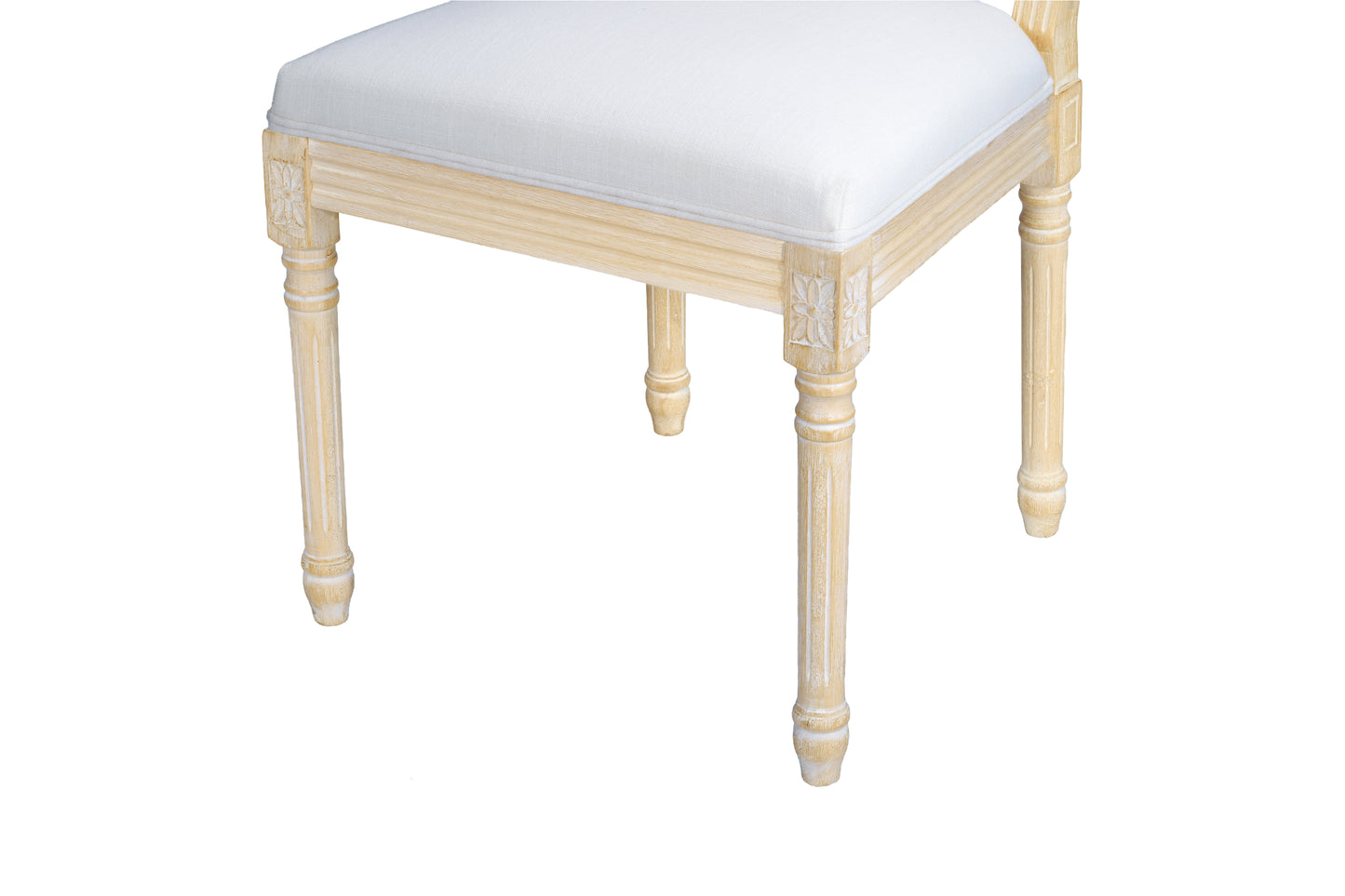 Upholstered French Country Dining Chairs - Set of 2, Beige