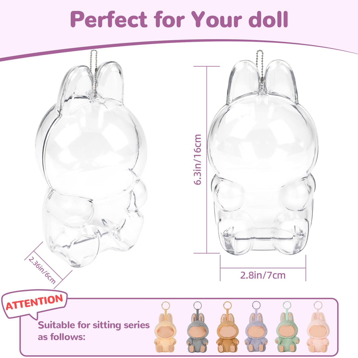 Clear Protective Case Cover for Doll Collectors - Portable Acrylic Holder