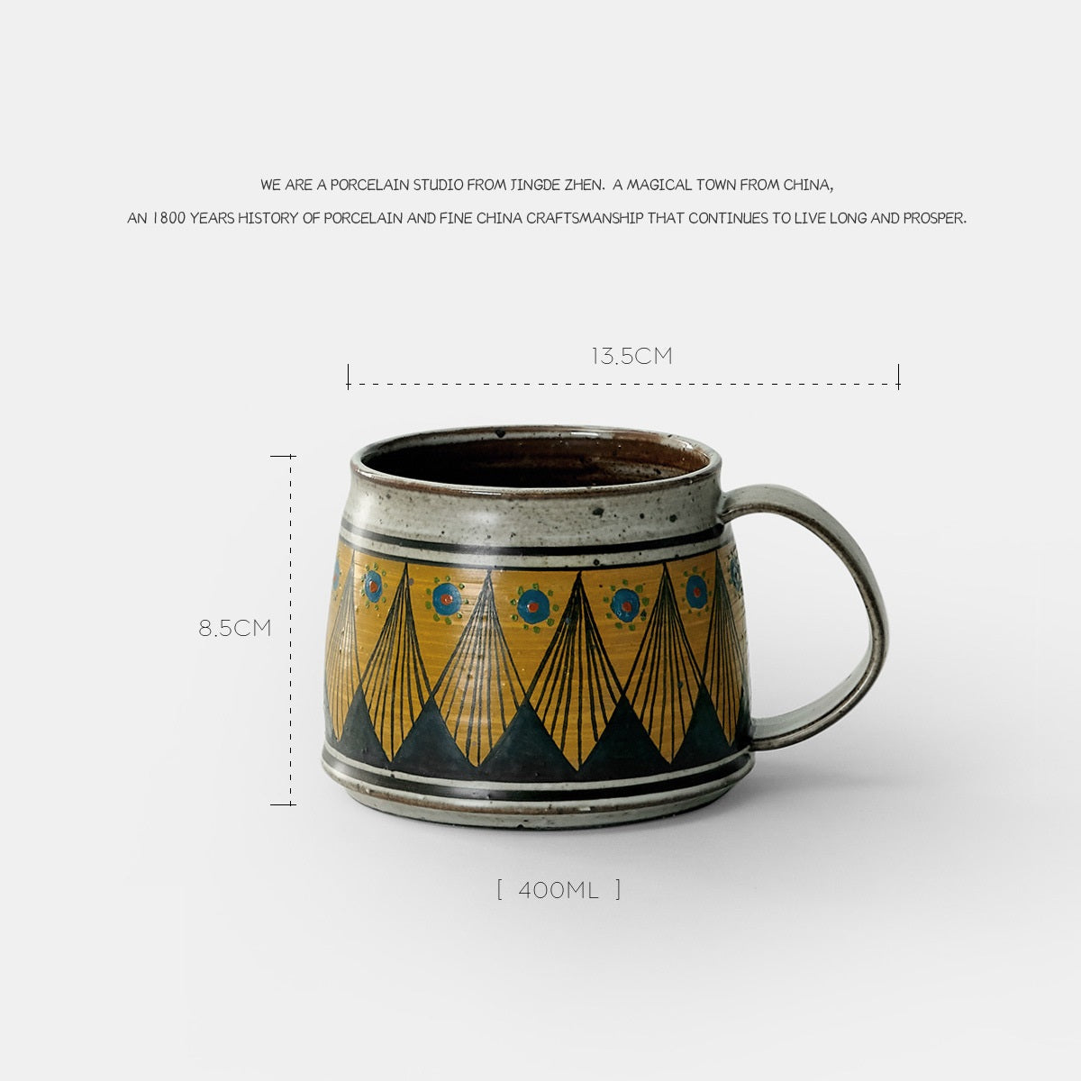 Personalized Hand-Painted Ceramic Coffee Mug with Plant Design