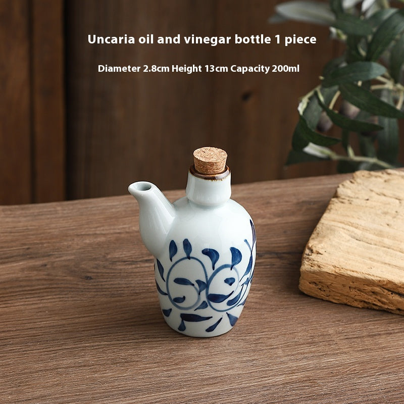 Ceramic Soy Sauce Bottle Set - Retro Chinese Style, 200mL Capacity, Multiple Quantities