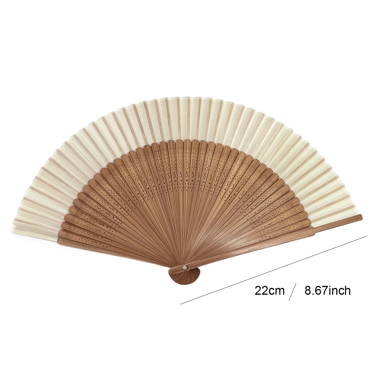 Elegant Bamboo Silk Handheld Fan - White Decorative Accessory