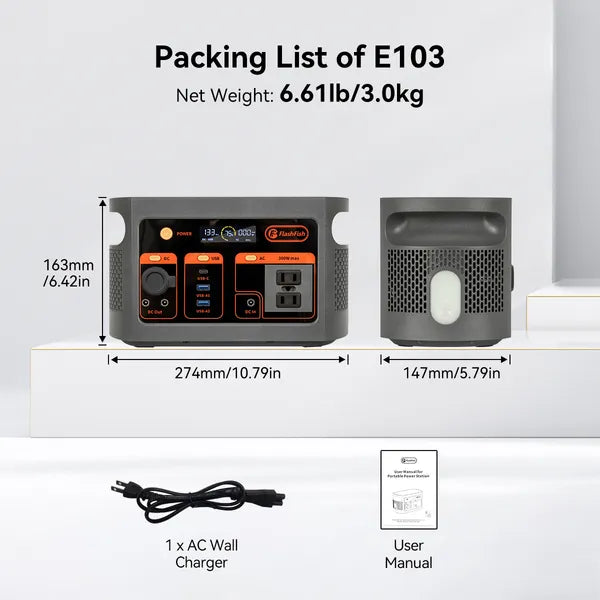 300W Portable Power Station with 179.2Wh LiFePO4 Battery Pack