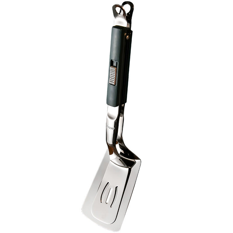 304 Stainless Steel Dual-Use Steak Tong with Slide Fastener - Kitchen Food Serving Tool