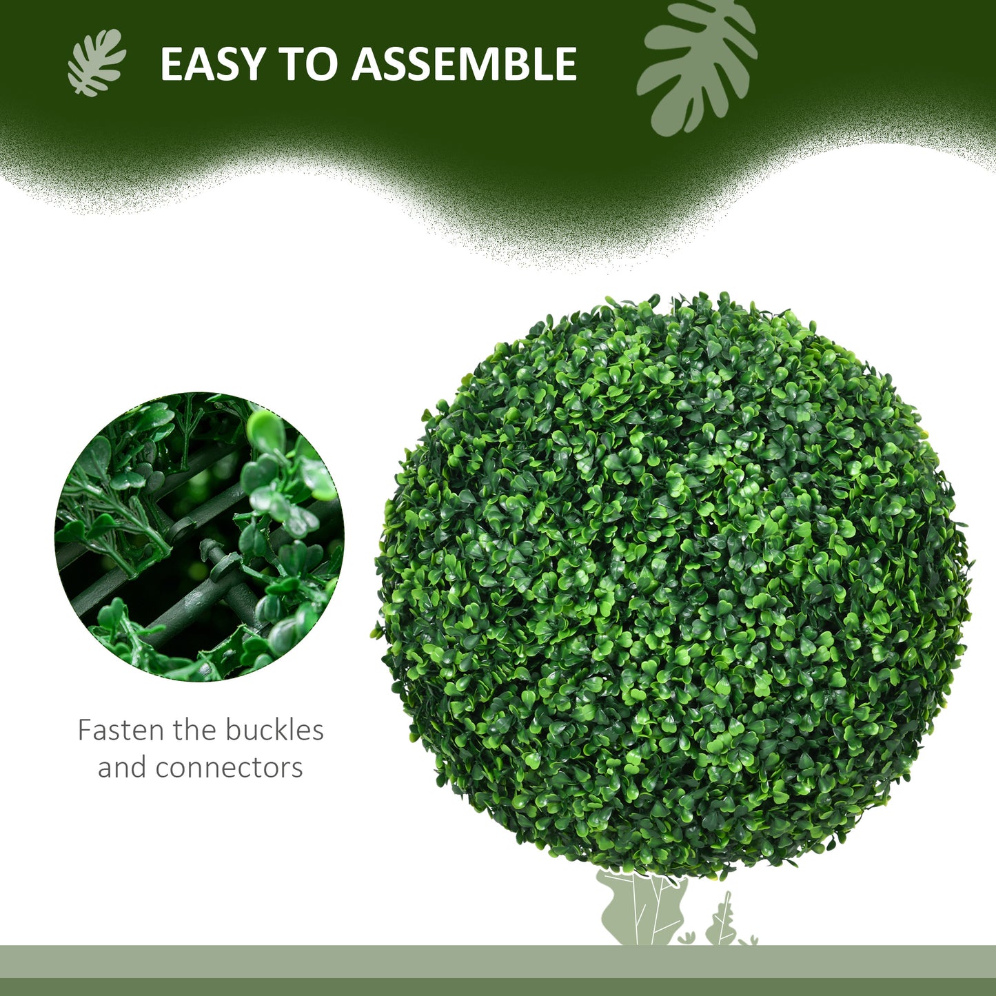 Artificial Boxwood Topiary Balls - Set of 2, 15.7 Inch